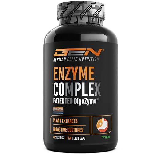 Complexe enzymatique - Enzymes digestives avec DigeZyme® breveté, bromélaïne, pepsine, papaïne, extraits végétaux et bactéries lactiques - Hautement...