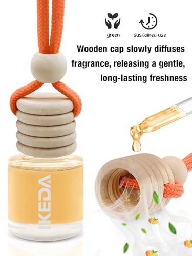 Image of IKEDA Car Air Freshener, Car Fresheners for Men & Women, 45+Day Long Lasting Fragrance Hanging Air Fresheners Scents, with Clip, Perfect for Auto and Home,Christmas,10ml, Citrus