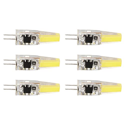Eacam 6 Bombillas LED COB G4 de 6 W y 500 LM, de Gel de Sílice, de bajo Consumo, para Techo, Pared y Mesa, 220 V. Regulables, Excelente Rendimiento y Fácil instalación. (Fresco)