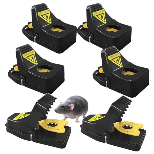 Eckerdromk 6 Piezas Trampa Ratas, Profesional Reutilizable Eficientes Trampas para Ratones, Robusta Potente y Eficaz - Lavable, Trampa Ratas y Ratones para Interiores y Exteriores