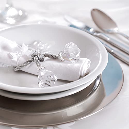 Stainless Steel Charger Plates for Dinner Plates, 13 Round, 6 Pack (Silver)