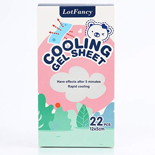 LotFancy Baby Fever Cooling Pad, 22 PCS Cool Patches for Fever, Cool Gel Sheet for Kids, Headache Relief, Forehead Fever Patch, 4.7 x2 Inch