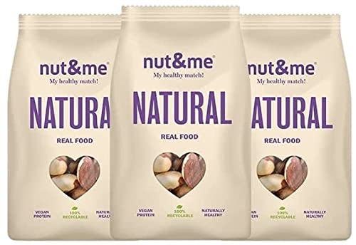 Nueces de Brasil 100% Natural nut&me l 525 gr | Rico en fibra | Sin Gluten | Vegano | Sin conservantes | Pack 3 unidades (175 g/unidad)