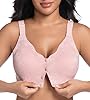 Front Closure Daisy Bras for Women No Underwire Comfort Lace Older Senior Wireless Snap Closing Bra Pink 2XL