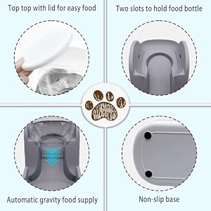 Kathson Automatic Dog Food Feeder, Large Capacity Pet Self Feeding Station, Grey, Plastic, 1 Gallon Kathson Automatic Dog Food Feeder, Large Capacity Pet Self Feeding Station, Grey, Plastic, 1 Gallon