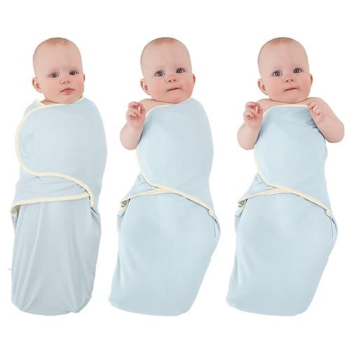 Image of YIHAYA Swaddle Blanket, Detecting Baby's Temperature Infant Swaddling Wrap for Newborn Boys Girls, Soft Cotton Sleep Sack