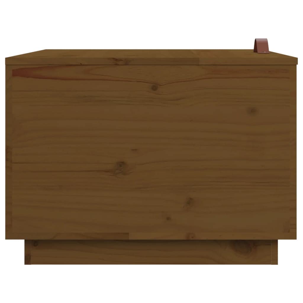 3er Set Aufbewahrungsboxen Holz Kiefer Kisten mit Deckel | Rustikale Beistelltische und Truhen aus massivem Kiefernholz in Honigbraun für das Wohnzimmer.