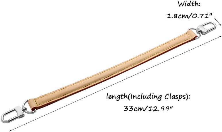 12.99" Long Bag Strap Replacement Purse Strap for Handbags Leather Shoulder Wrist Strap for Bucket Purse Silver Clasp Apricot