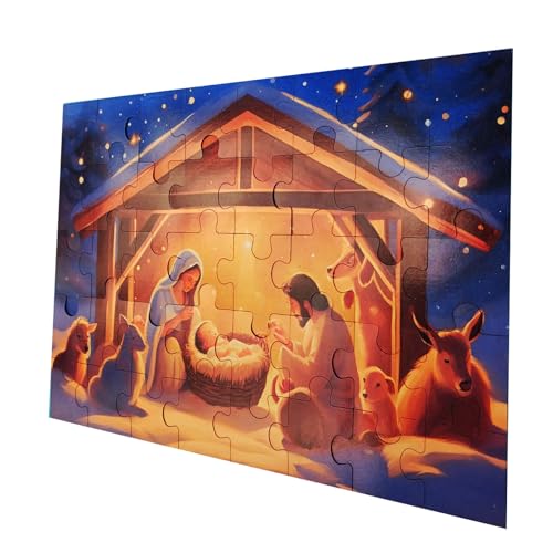 Quebra-cabeça Infantil 40 peças MDF 39 x 29 cm Sagrada familia