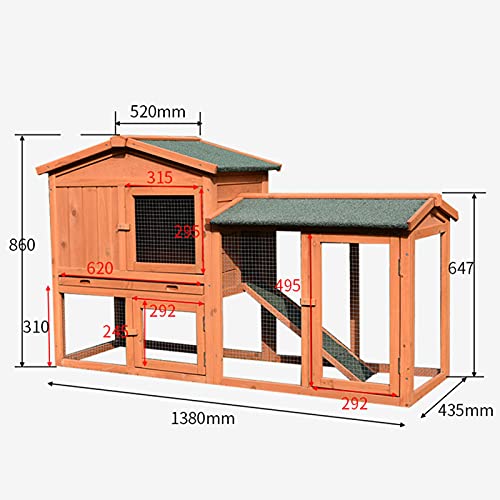 Hühnerstall Aus Holz, Kaninchenkäfig Im Freien, Zweistöckiges Haustierhaus Mit Wasserdichtem Dach Und Mehreren Türen… – Bild 3