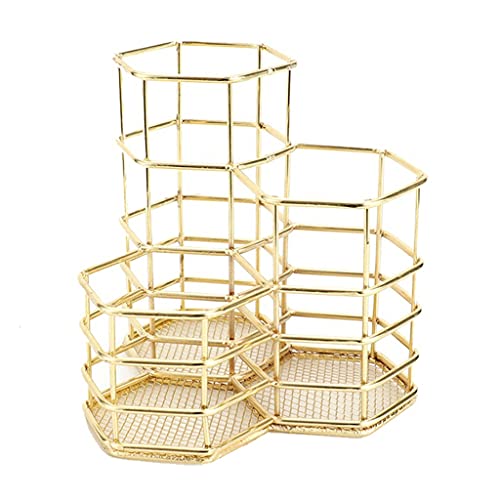 Kosmetische Aufbewahrungsbox Schminktisch-Aufbewahrungseimer aus Schmiedeeisen, Aufbewahrungsbox for Lippenstift, Augenbrauenstift, Pinselaufbewahrung, Desktop-Büroaufbewahrung Schmink Organizers ( Co