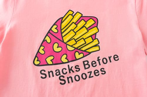 Pajamas for Girls Summer Short Sleeve and Dot Short Pants PJS Set Big Kids Loungewear Size 6-163