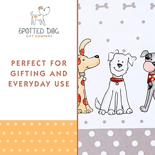 SPOTTED DOG GIFT COMPANY Dog Kitchen Towels Set of 2, 100% Absorbent Cotton Dish Towels for Drying Dishes, Cute Dogs Themed Kitchen Accessories, Gifts for Dog Lovers 20"x28"