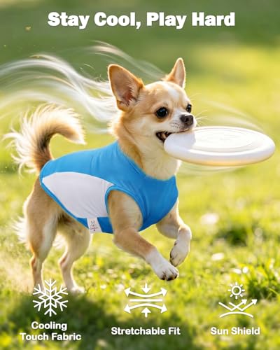 Image of CuteBone Cooling Stretch Sport Dog Tank - Athletic Fan Pet Jersey - Color Block Pet Vest for Small Dogs, Cats