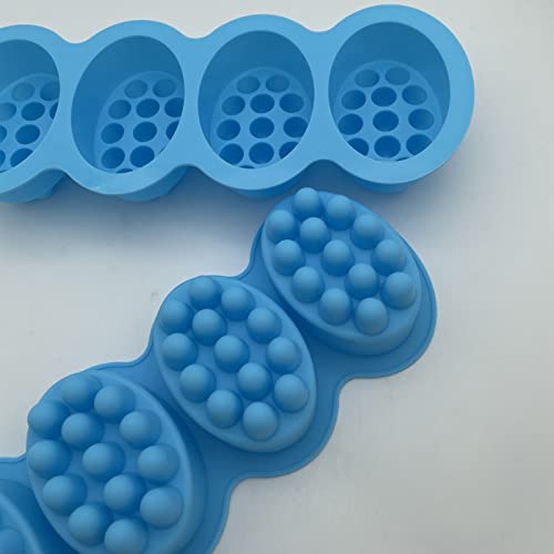 2 Pieces Silicone Massage Soap Mold Oval Massage Soap Bar Making Mould Silicon Candle Candy Chocolate Cake Baking Pan #TOP7