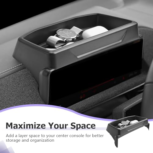 Image of LUWU 2026 Mustang Mach E Dashboard Storage Tray Compatible with Ford Mustang Mach E 2021-2026 Accessories Center Console Display Box Hidden Organizer Tray Behind Screen (Only Fit for 10.2-inch Screen)