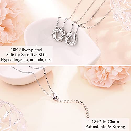 Sincere 2/3 PCS Best Friend Necklaces Forever Love Knot Infinity Matching Friendship Necklaces Jewelry Long Distance Birthday Christmas Bridesmaid Gifts for Girls Women Sisters3
