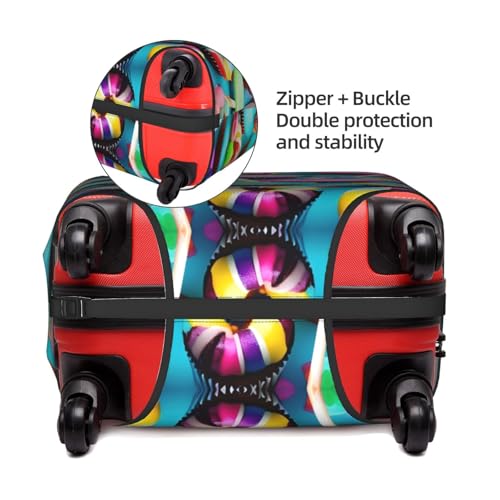 Colorful Sweet Lollipop Cupcake Donut Print Luggage Cover For Suitcases, Travel Case Protector, Simple & Convenient Installation4
