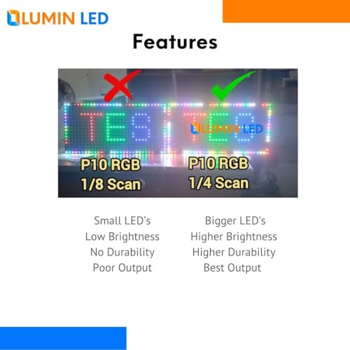 Image of Multicolor Scrolling Display / P10 Scrolling display LED scrolling display board with Wi-Fi - Mobile App /pc (SIZE-3'1 inch FT X 0'6 inch FT)
