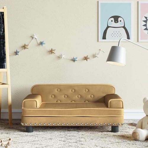 Genérico Sofá para niños de Terciopelo marrón 70x45x30 cm,Mobiliario para bebés y niños pequeños-3196298