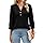 Aokosor Womens 3/4 Sleeve Tops Ladies Blouse V Neck Tunic Long Sleeve T Shirts Curved Hem Office Wear Black Top Plus Size 22-24 for UK