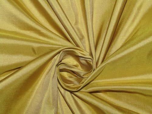 Taffetas 100% pure soie jaune moutarde de 137 cm de large pour haute couture