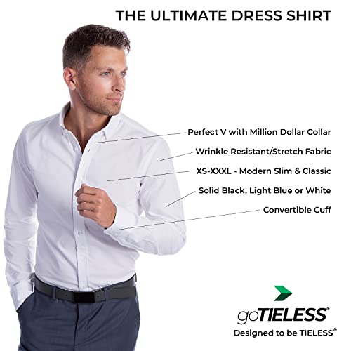 Mens Dress Shirts Long Sleeve – No Tie Needed Collar | Button Down Dress Shirt for Men - Slim & Regular | XS-3XL2