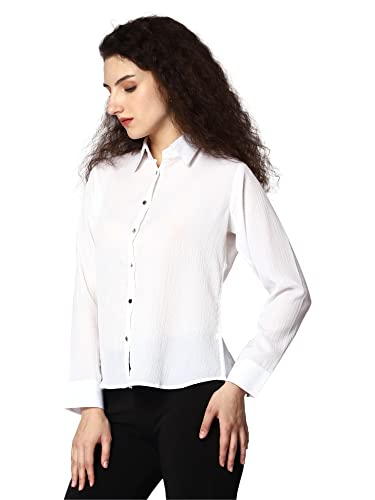 Image of Women's Regular Fit Cotton Shirt with Collar and Full-Sleeves Season | Stylish and Classy Button-Down Formal Shirt