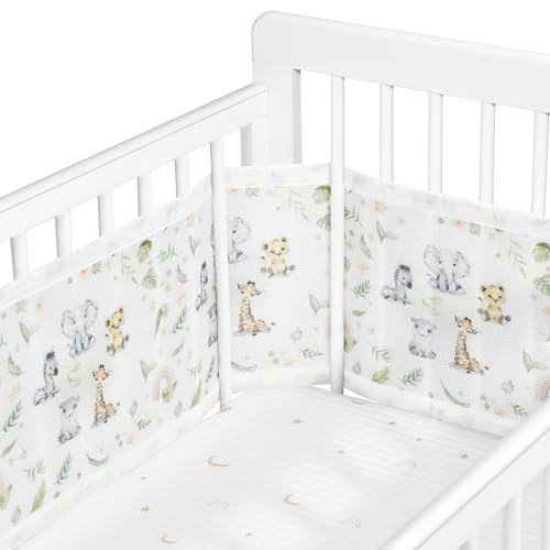 Sageky Verstellbarer Baby-Netzbettgitter abnehmbar waschbar tragbar 3D-atmungsaktiver stoßfester Schutzgitter für Neugeborene für alle Jahreszeiten