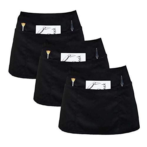 CONDA – Pack 3 cortAo taille schürze Delantales Cortos con 3 bolsillos - para artistas, cocineros, camareros, manualidades o jardinería