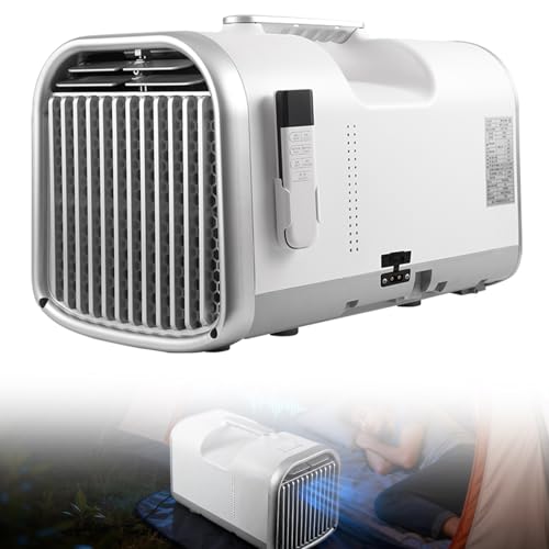 Aire acondicionado portátil, mini aire acondicionado silencioso para tienda de campaña con temporizador de 24 horas y control remoto, enfriamiento rápido de 3 velocidades, para camping, caravana