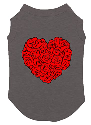 Heart of Roses - Flowers Beautiful Dog Shirt (Dark Gray, 2X-Large)