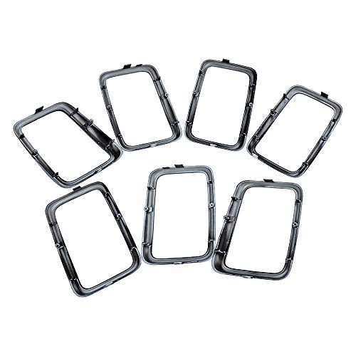 Image of Gloss Black Grill Rings Rims Cover Grille Inserts Compatible with 2017 2018 2019 2020 Jeep Grand Cherokee Accessories Body Kits 7pcs