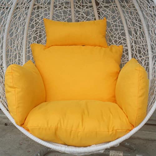 Falcon Crafts Microfibre Cushion for Hanging Basket Swing Chair for Outdoor Egg Swing Chair/Garden Swing, Seat Padded Pillow Polyester Designer Cushion (Yellow)