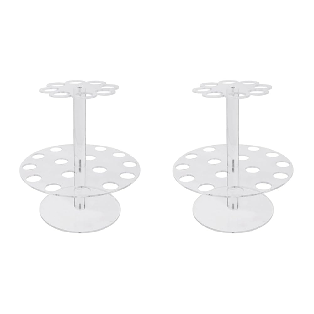 Hndhbfgrt 2X Double Layers 24 Holes Ice Cream Cones Holder Stand Decoration Baking Cupcake Display Stand Holder