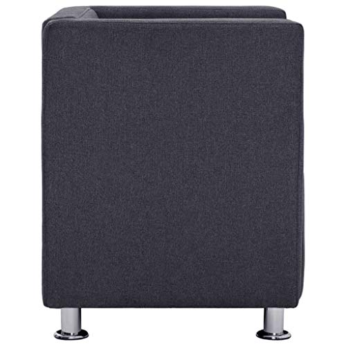 Qzzced Modern Accent Chair Arm Chair,Sofa Chairs For Living Room Bedroom,For Bedroom Living Room Chairs,Cube Armchair Dark Gray Fabric #TOP3