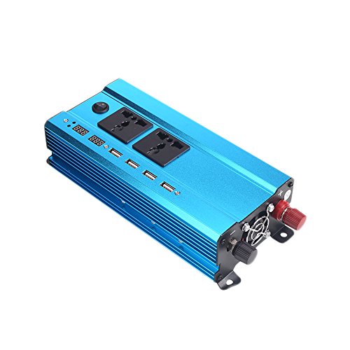 Inversor de Corriente del Coche, DC 12V a 220V CA Cargador USB Car Power Bank para Laptop Smartphone en Caso de Emergencia