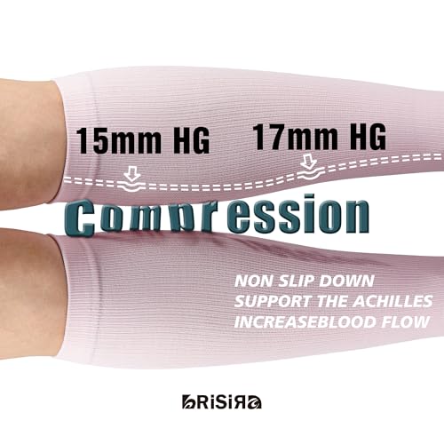 BRISIRA Coolmax Compression Socks for Women 2 Pairs Knee High 15-20 mmHg Anti-Blister Arch Support for Nurse Pregnancy Flying4