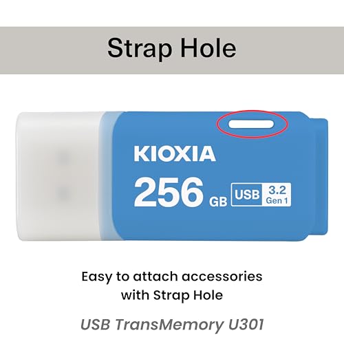 Image of KIOXIA Former Toshiba Memory U301 256GB USB 3.2 Gen 1 Flash Drive - High-Speed, Compact, with 5 Years Warranty (Blue) Made in Japan