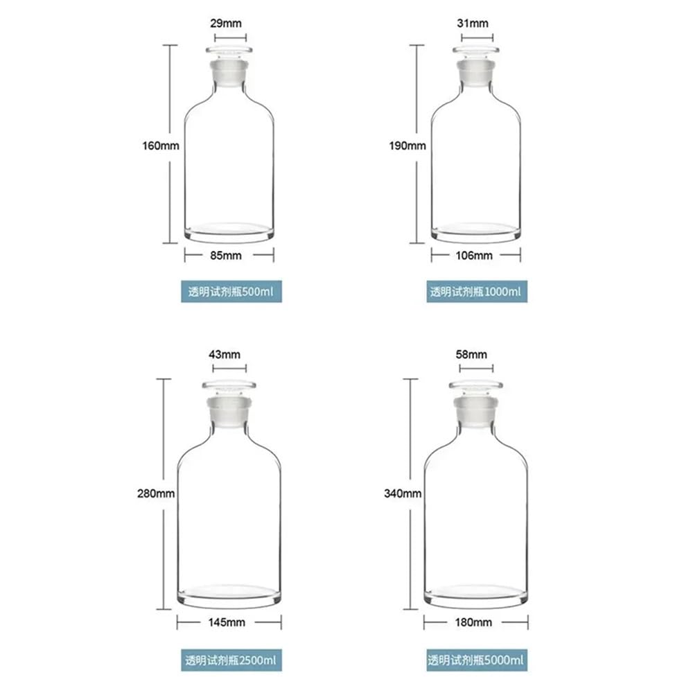 1 stücke Glas Enghalsflasche Labor Transparent Große Mundflasche(2500ml)