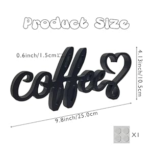 Coffee Wooden Bar Decor Sign Farmhouse Coffee Accessories Rustic Wood Coffee Table Sign Kitchen Plaque 94 X42 Wood Plaque With Stand Gift For Home Kitchen Tabletop DecorBlack