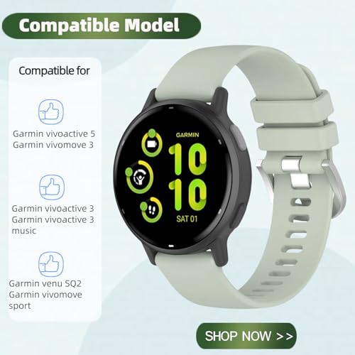 3 Pack Correas de silicona para Garmin vivoactive 5 y más miniatura 2