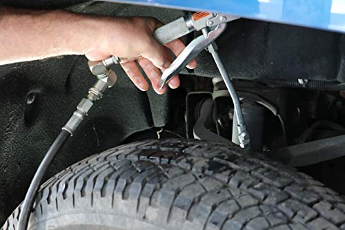 Lincoln 6917 Portable Air Operated 50:1 Pneumatic Double Acting Grease Pump With Drum Dolly, 7 Foot High Pressure Hose, Heavy Duty Control Valve, Universal Swivel #TOP7