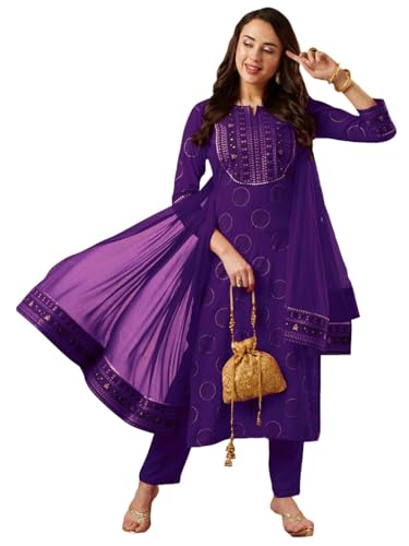 Image of ANNI Designer Women Kurta with Pant & Dupatta |Material: Cotton Blend