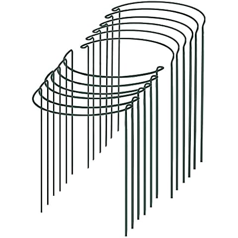 12 Pack Plant Support Stake, Metal Garden Flower Support Green Half Round Ring Cage Holder for Flower, Peonies, Hydrangea, Rose, Tomatoes, Lily, Peony (15.8 x 10 inch) Cover