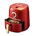 Wyxy Friteuse à air de Grande capacité Friteuse à air électrique multifonctionnelle sans Huile Smart Electric 3 litres de Grande capacité (Couleur : Rouge, Taille : 21,5 * 27,5 * 28,5 cm)