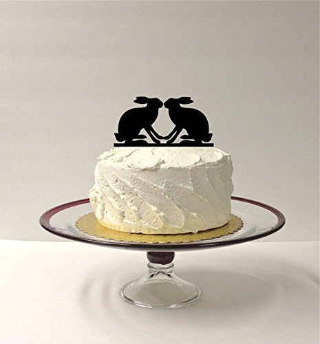 Silhouette Hares Wedding Cake Topper, Silhouette Hares Cake Topper, Silhouette Rabbit Wedding Cake Topper, Bunnies Wedding Easter Cake, Easter Cake Topper, Easter Decoration for Cake
