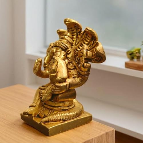 Estatua de Bronce Narasimha Lakshmi 3.25 pulgadas, 360 gramos miniatura 5