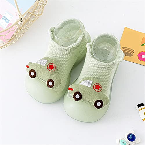 Generic Baby Shoes Toddler Walking Infant Boys Girls Animal Cartoon Socks Shoes Toddler Fleece WarmThe Floor (Green, 9 Toddler)3