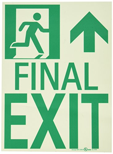 Panneau de sortie Final Exit Flex Glow Sign NMC 50F-3SN-R pour évacuation nocturne